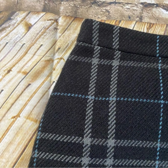 LOFT Gray Blue Windowpane Plaid Pencil Skirt - Picture 2 of 5